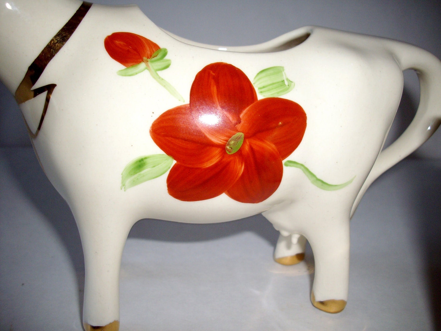 Vintage Creamer Sugar Set Cow Bucket 1930's Farmhouse Cottage Shabby Chic
