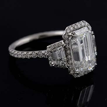 Platinum Micro Pave Cut Down Diamond Engagement Ring Mounting