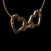 Solid 14K Pink Gold Police Heart Handcuffs Pendant