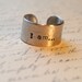 I am...The Heroine in my life Story Custom Secret Affirmation Cuff Ring