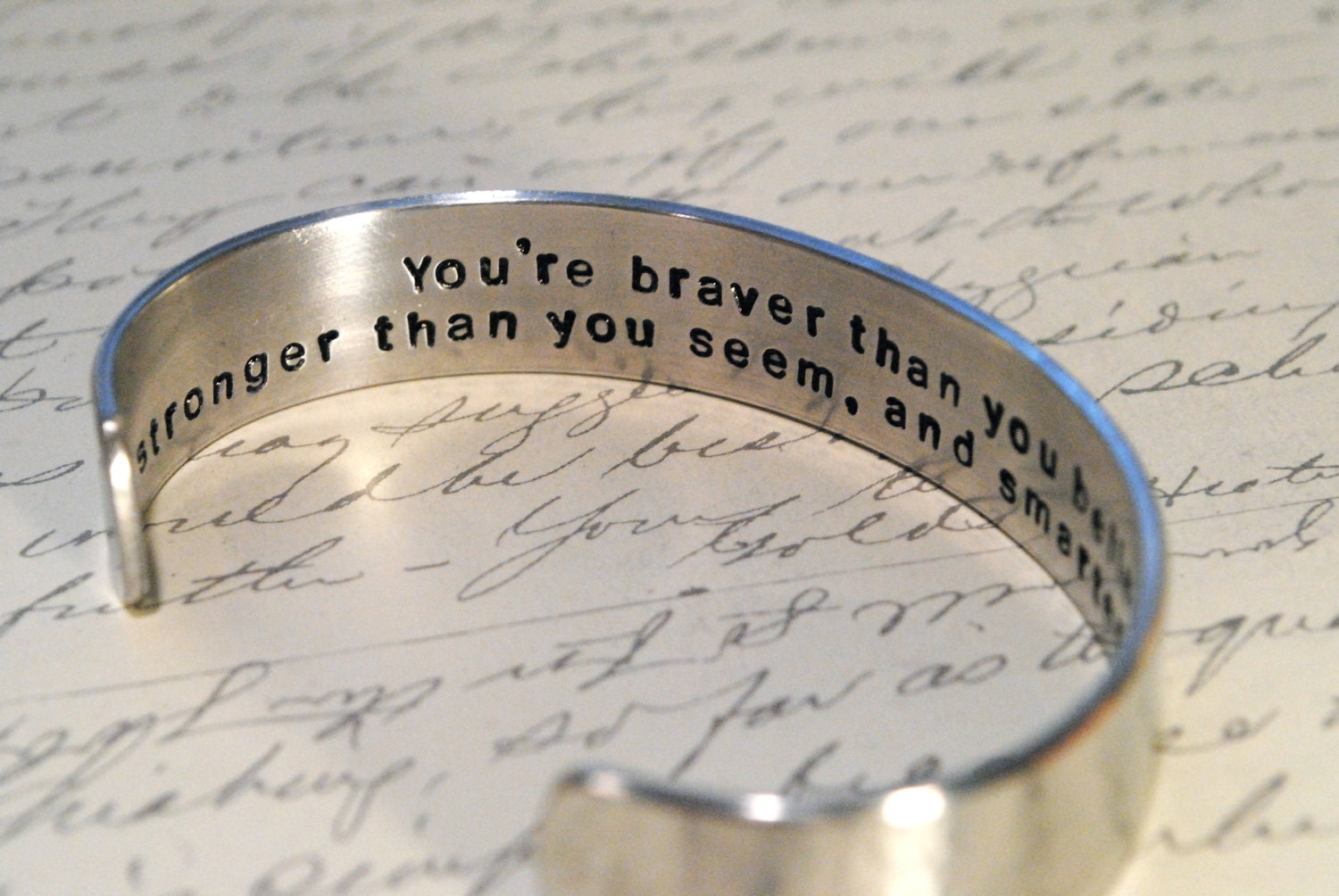 Custom Personalized Secret Message Cuff Bracelet