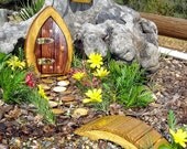 Miniature Garden, Fairy Door, Gnome Door, Hobbit Door, Elf Door, Troll Door. 7" tall open Enchanted door garden kit.