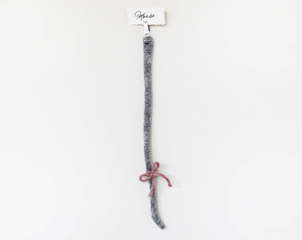 Animal tail - Little Mouse - pretend, soft knitted toy