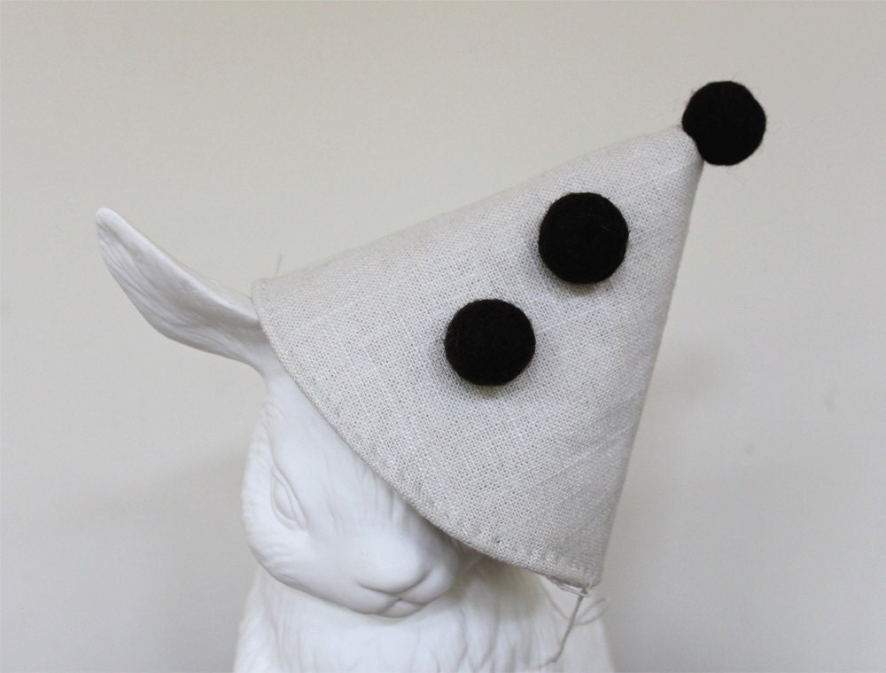 Party Hat - natural linen (can be customized)