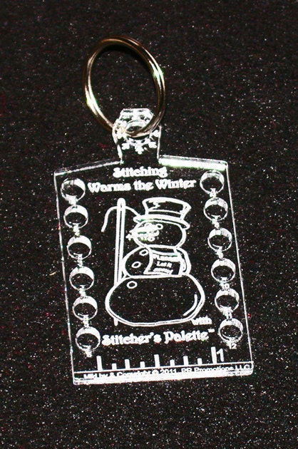 Mini Snow Man Hornbook Key Fob / Floss Tag