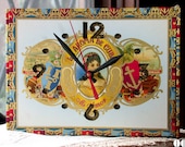 Unique Upcycled Cigar Box Clock Desk Shelf Man Cave Office Male Gift
