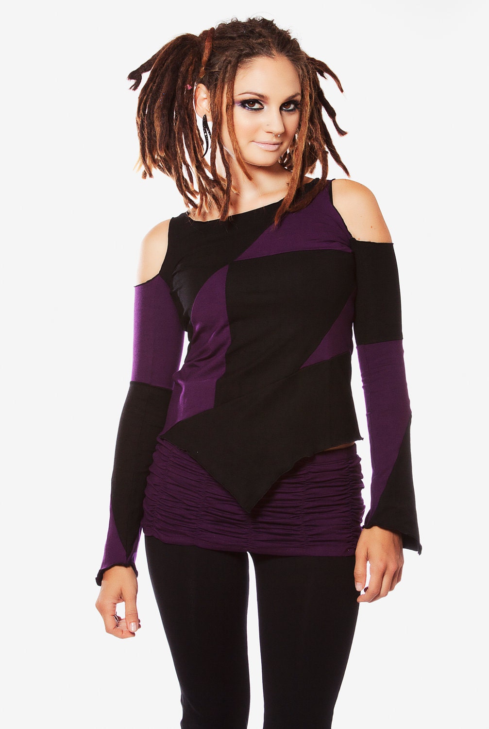 Long Sleeve Top with Cut out Shoulders
