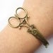 Scissors Bracelet---antique bronze scissors pendant & alloy chain