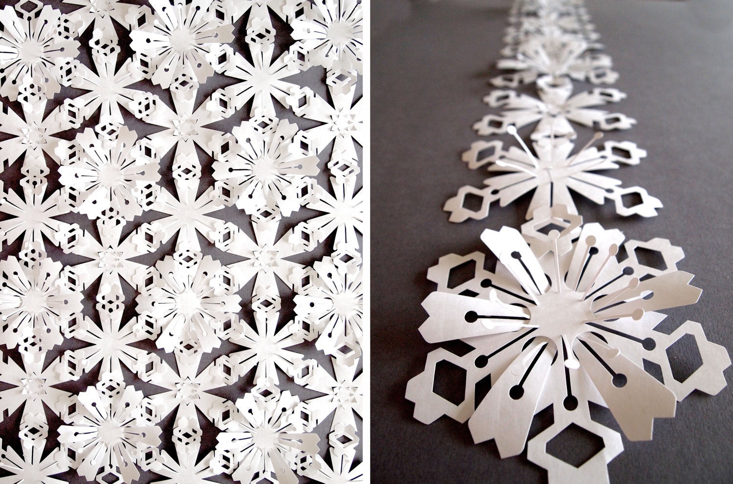 White Tyvek Interlinking Flowers - Garland or Sheet - Pack of 12