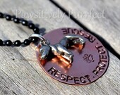 Respect Protect Rescue Handstamped Necklace