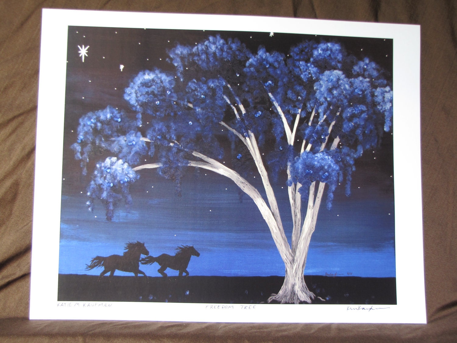 Horses Freedom Tree Surreal 11x14 print