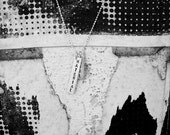 Material Girl / words on silver tags necklace (MS06)