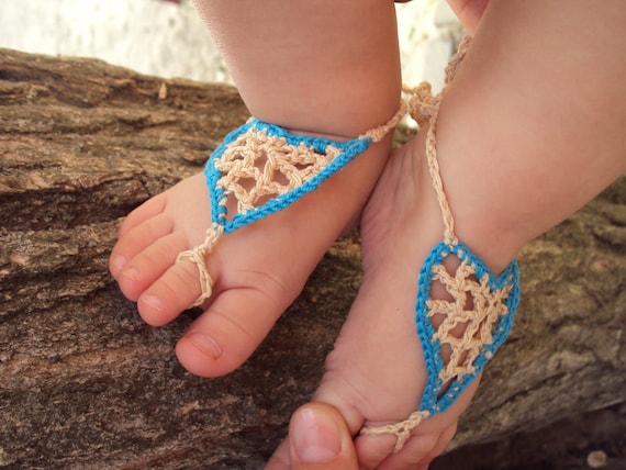 Baby Barefoot Sandals/ Crochet baby sandals- -Baby heart sandals, crochet heart