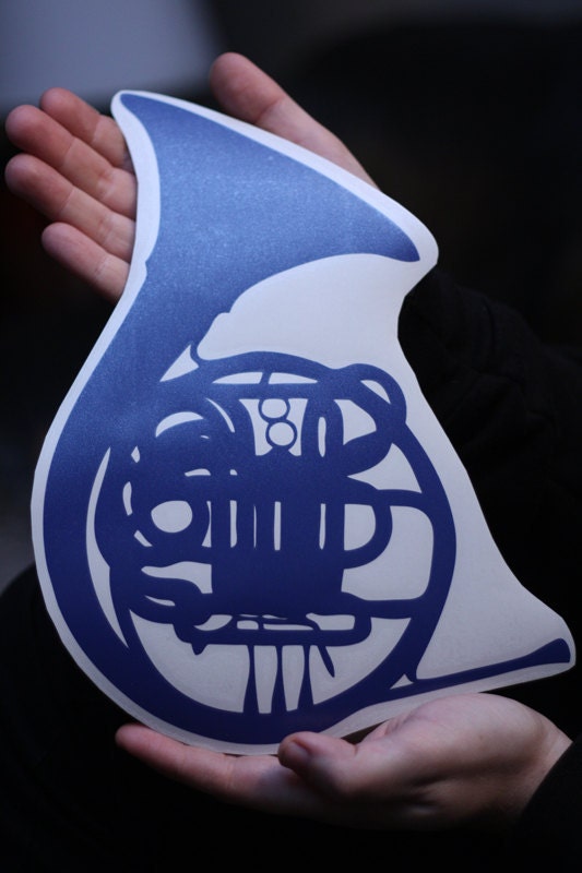 Blue French Horn Wall Art