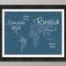 Writing Text Map of the World, Art Print 18x24 inch (377)