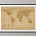 Antique Style Map of the World Map, Art Print, 24x36 inch (228)