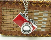 camera necklace, Red