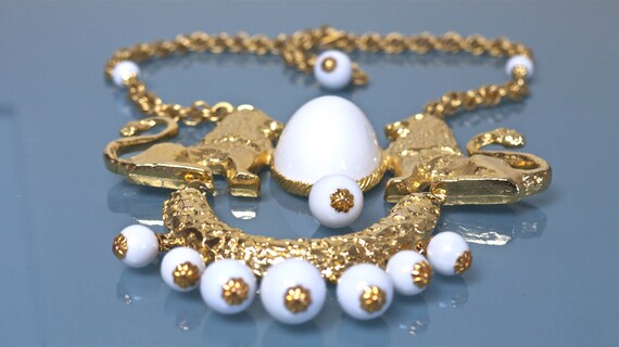 RESERVED -- Donald Stannard Twin Lion Massive Necklace
