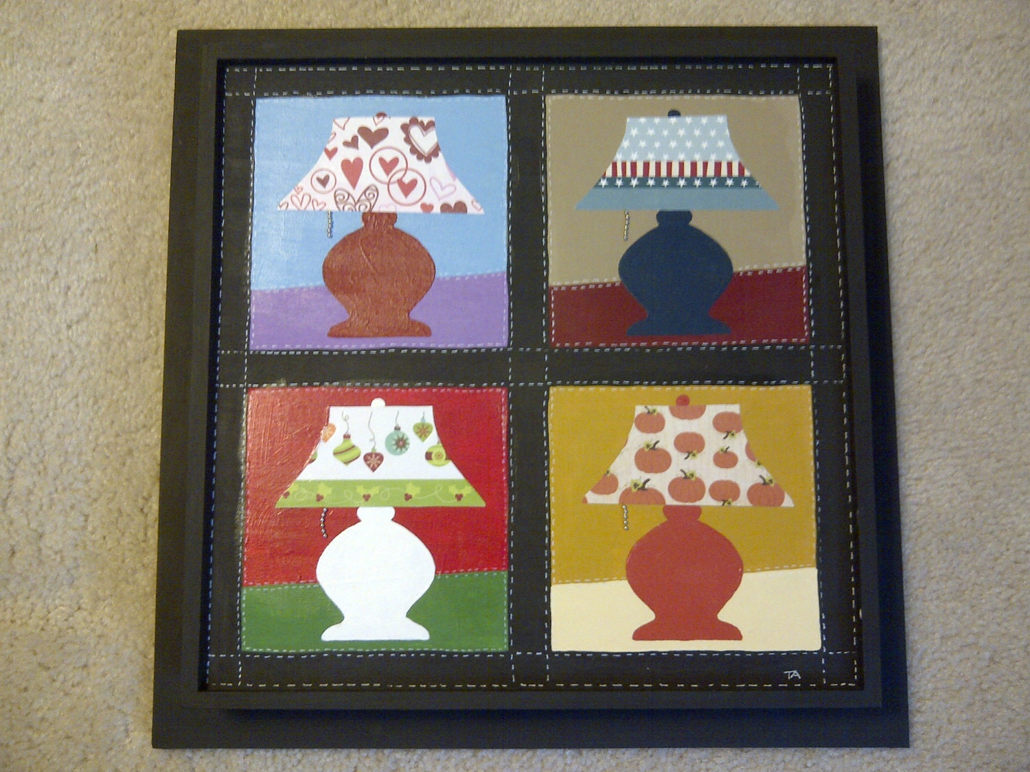 Quilt Art: Holiday Lamp
