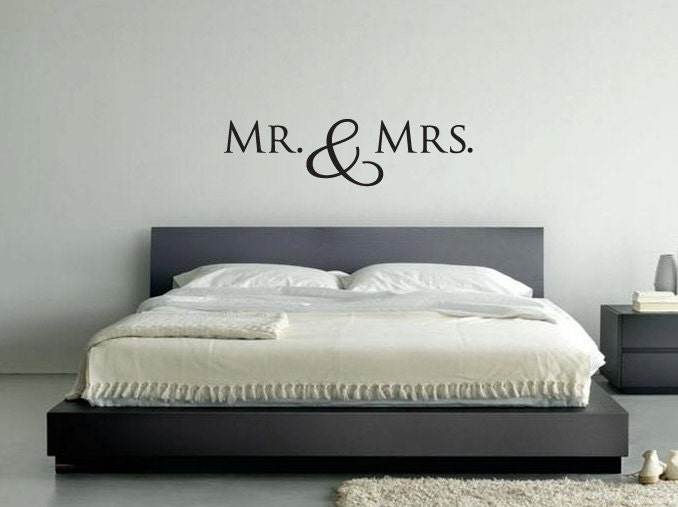 Wall Vinyl Quote - MR. & MRS. (24"x6")