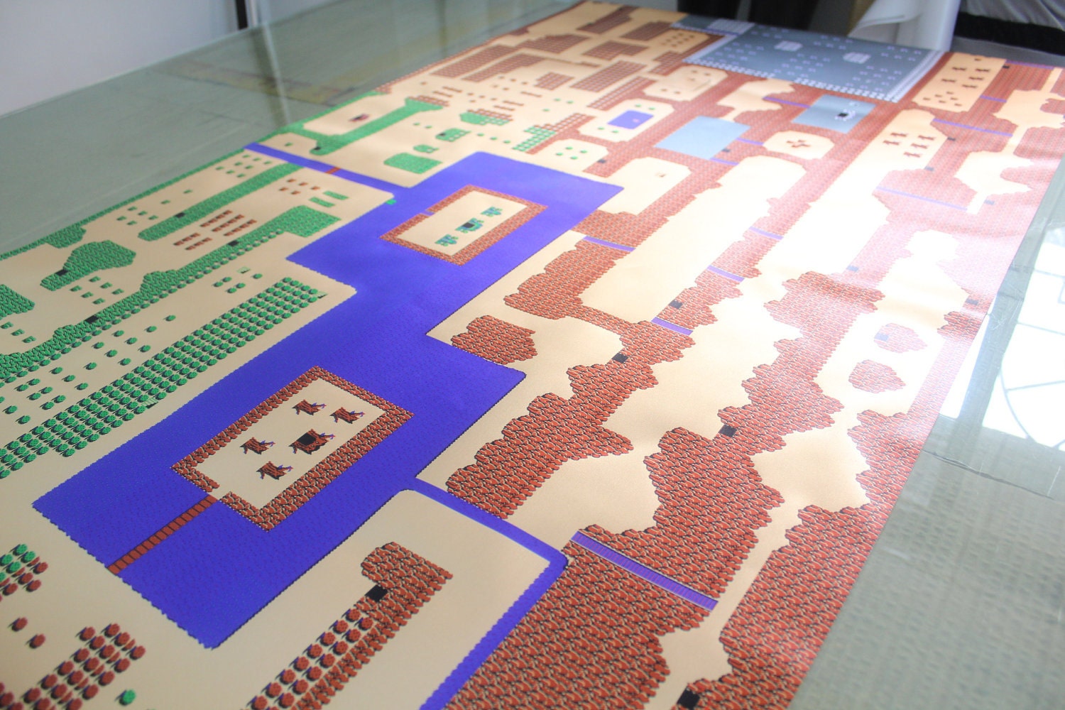 HUGE 8 Foot Long ZELDA Inspired Map Wall Mural for NES