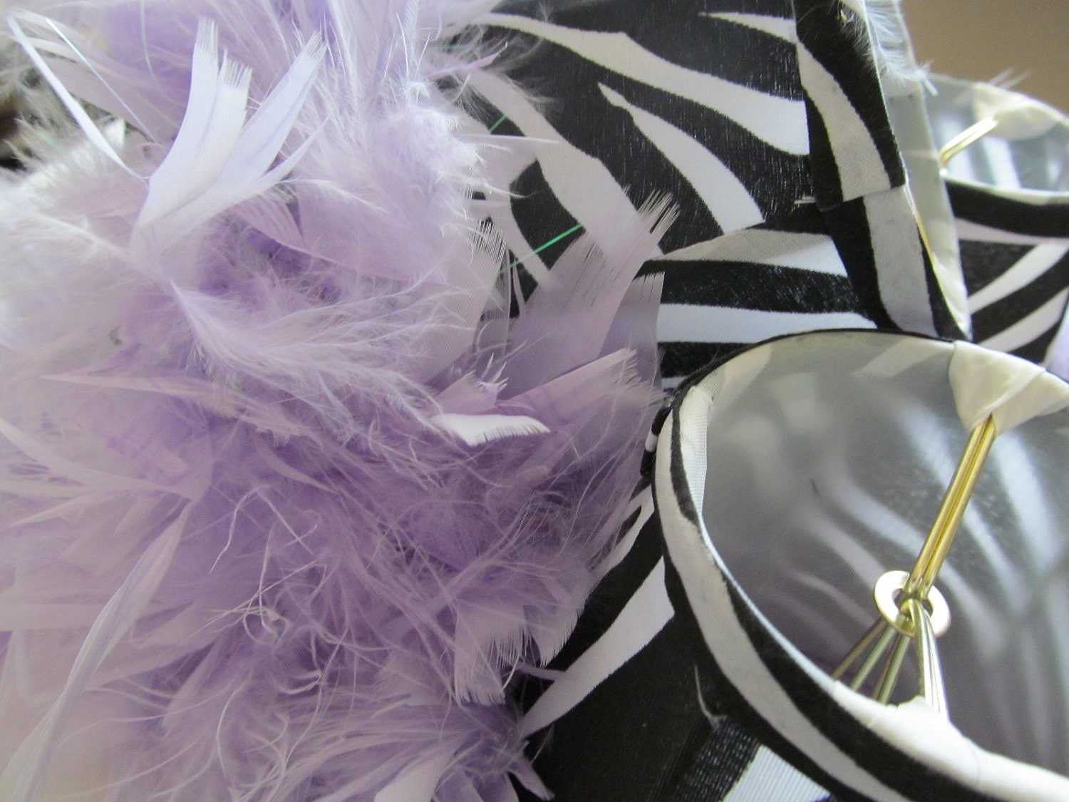Zebra and Lilac Mini Lamp Shades
