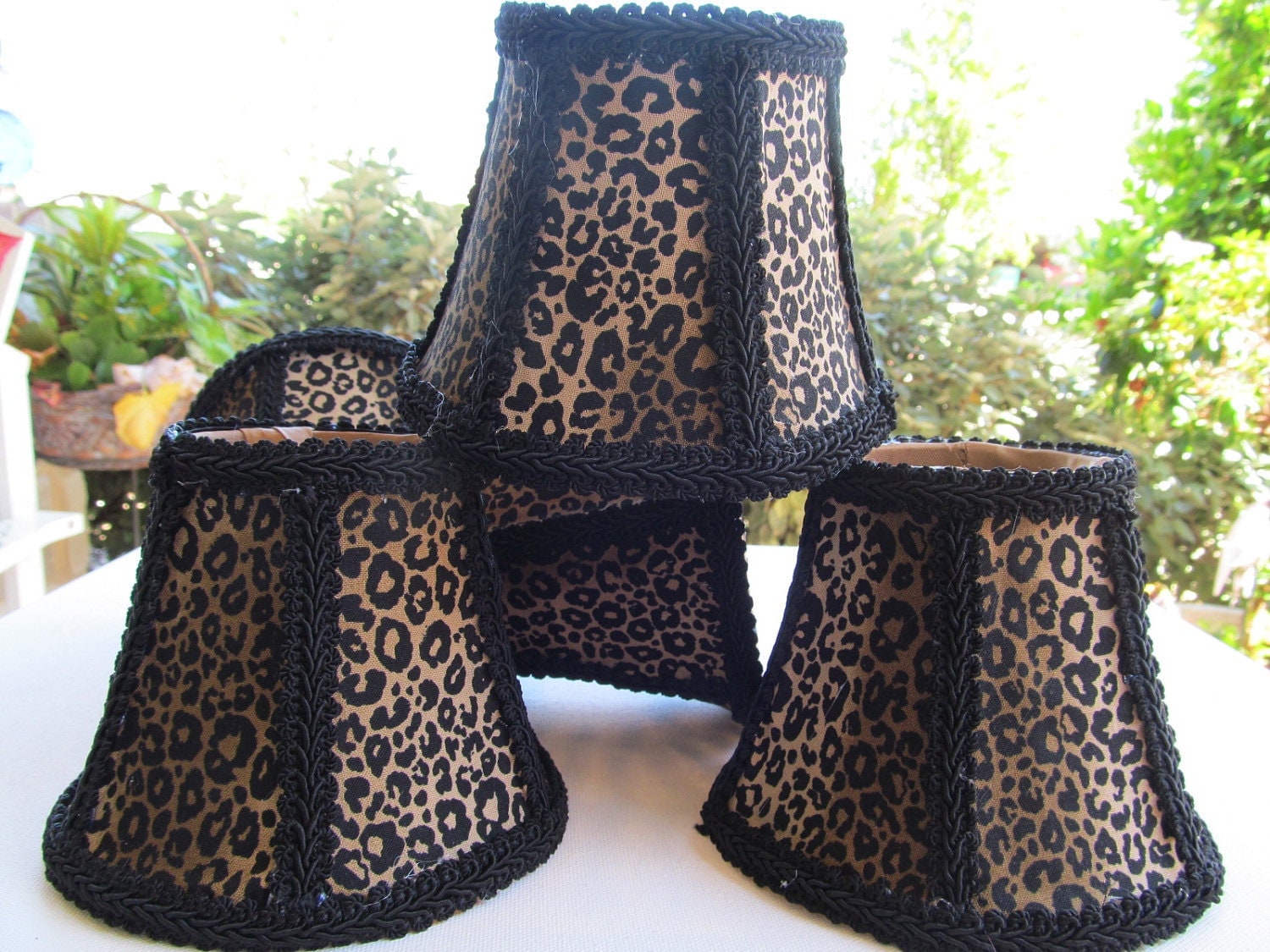 Mini Lamp Shades  Chandelier on Leopard Print Mini Lamp Shades Chandelier Shades By 2girlsforever