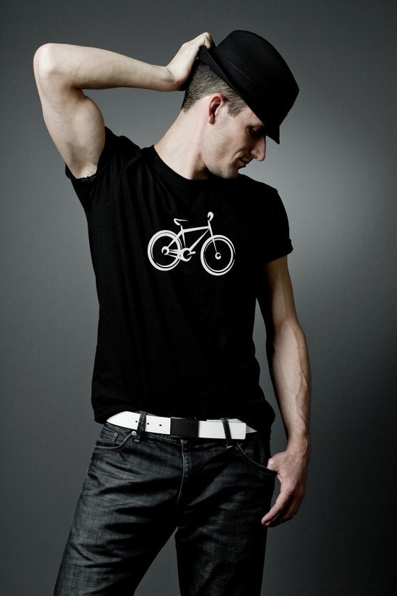 Bicycle - T Shirt - Stedman Classic Men - Black Shirt  - Available in S, M, L, XL
