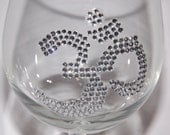 Rhinestone Bling Om Wine Glass