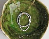 Circle Oval Silver Charm Mixed Metal Necklace  - NAPA VALLEY CHARM Collection