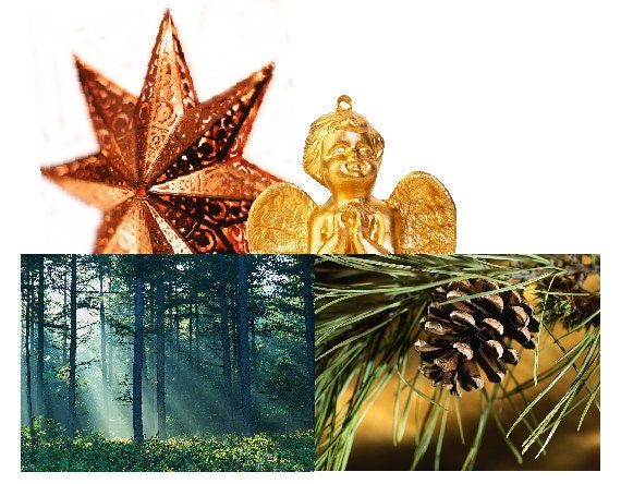 1 Scotch Pine Scented Car Air Freshener Sachet,Christmas Decor, Gold Bronze, Unisex, Nature, Fresh, Vegan, Fathers Day Gift, Large
