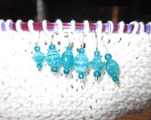 No-snag Stitch Markers in Aqua