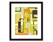 Mid century modern art print-geometric abstract-8x10 poster