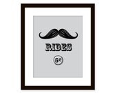 Mustache art  print -8 x 10 wall decor - Moustache poster - Dorm decor