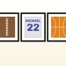 Sports decor - set of 3 - 8 x 10 prints -Personalize this print-Great boys room decor- basketball, football, baseball