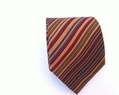 Yves Saint Laurent vintage silk tie  beige stripes