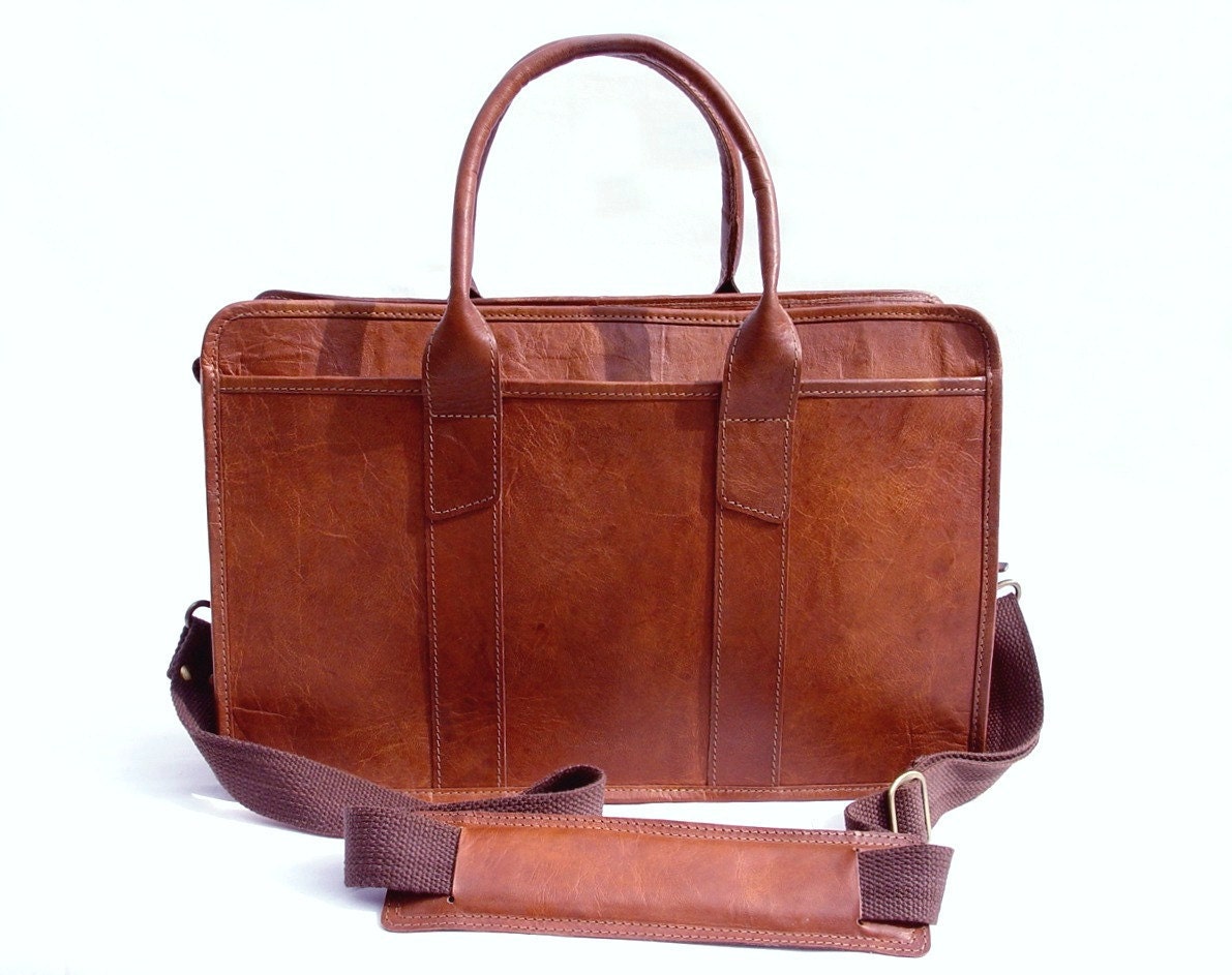 Leather Briefcase  Leather Satchel Leather Laptop Macbook Men's Leather Messenger Bag Leather Portfolio Bag - Vintage Retro Look