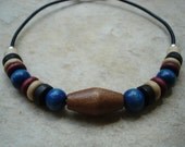 Wood And Leather Tie On Bracelet For Men