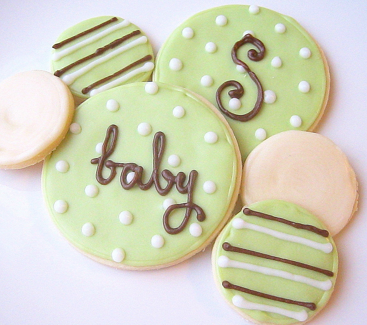 Sugar Cookies Iced Custom Baby Shower Cookie Favor