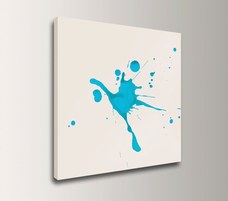 Abstract Painting - Modern Wall Decor - 30x30 Canvas Print - Teal Home Decor - "Impact"