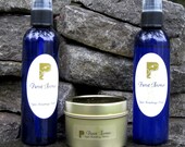 Aromatherapy Bath and Body Gift Set, Body Mist, Room Spray and Massage Candle, 100% Organic and All Natural. 5 Scent Choices