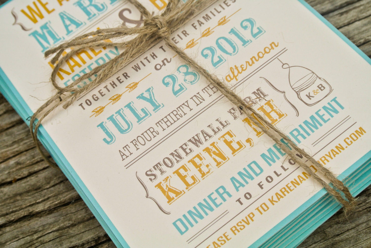 Wedding Invitation : Rustic and Modern Mason Jar