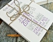 Wedding Invitation : Rustic Tree mixed with Grey and Lavender