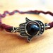 Hamsa Bracelet - Braided Maroon Suede