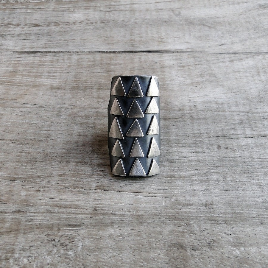 Adjustable Sterling Silver Aztec Ring