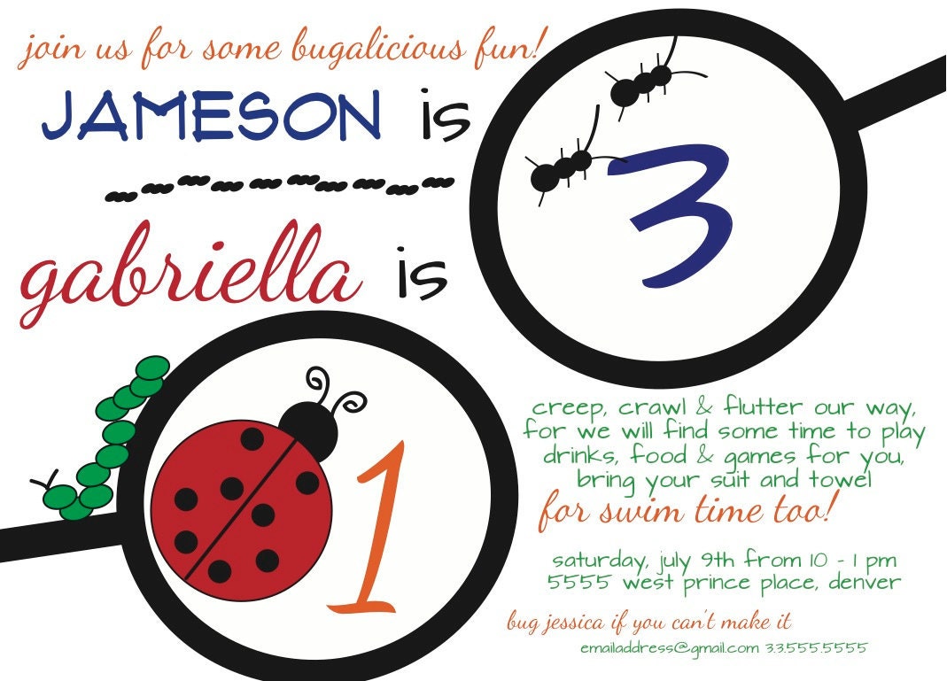 Bug Birthday Invite