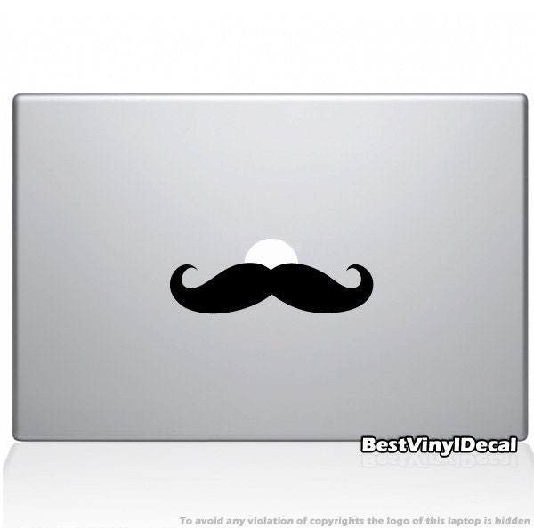 Mustache vinyl decal sticker(for macbook pro 11'', 13'', 15'', 17'' or ipad / ipad2 / ipad3)