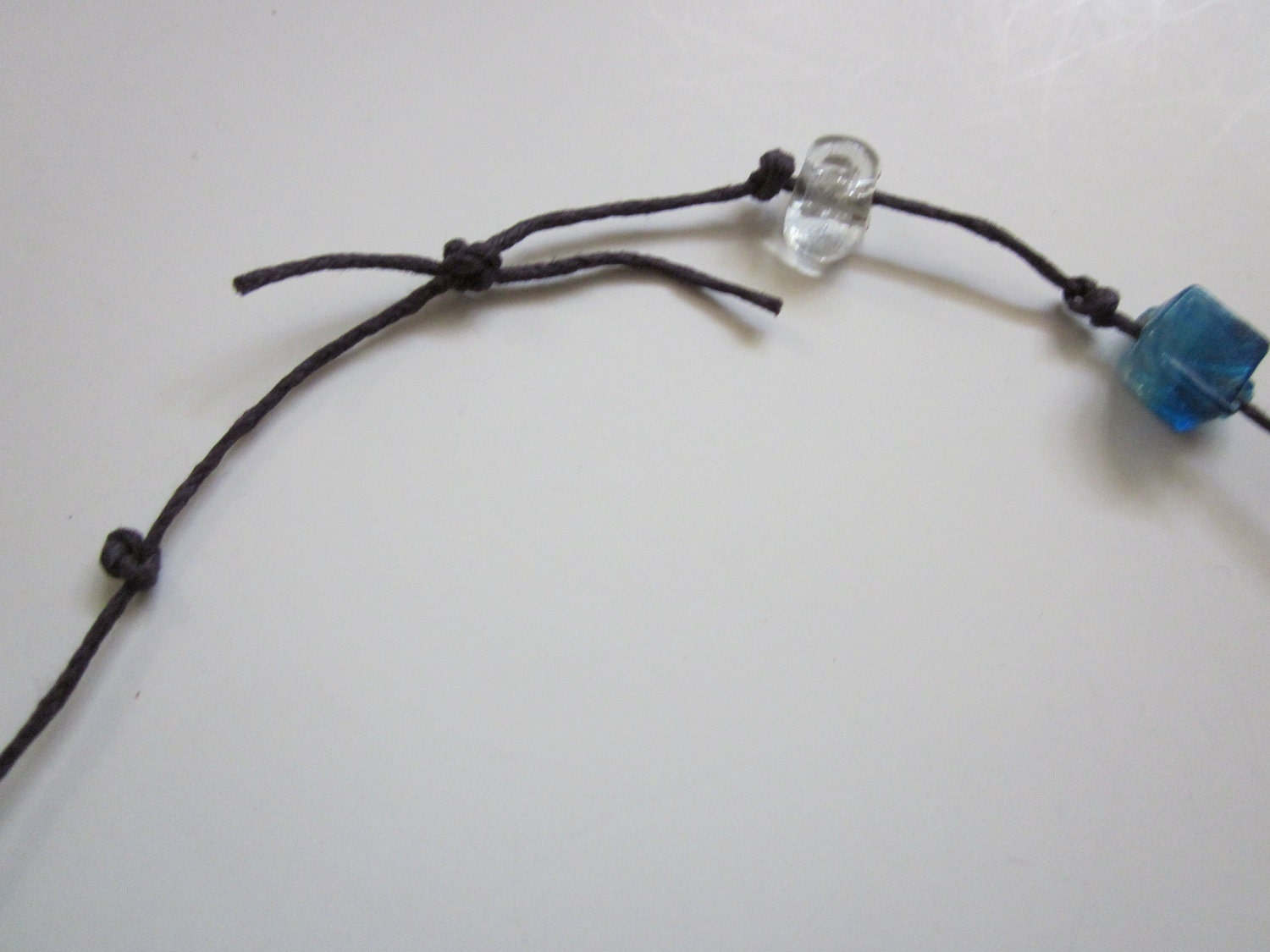Discounted-Glass-Beaded Necklace on Purple Cord