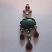 Dangly Green and Red Stoned Pendant