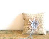 Ring Bearer pillow, Something Blue. Eco Wedding